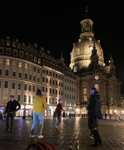 Silent Disco nachts in der Altstadt in Dresden